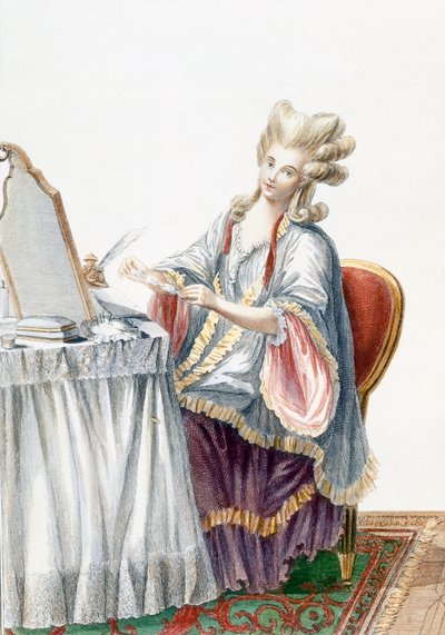 Elegant Lady at her Dressing Table, plate from 